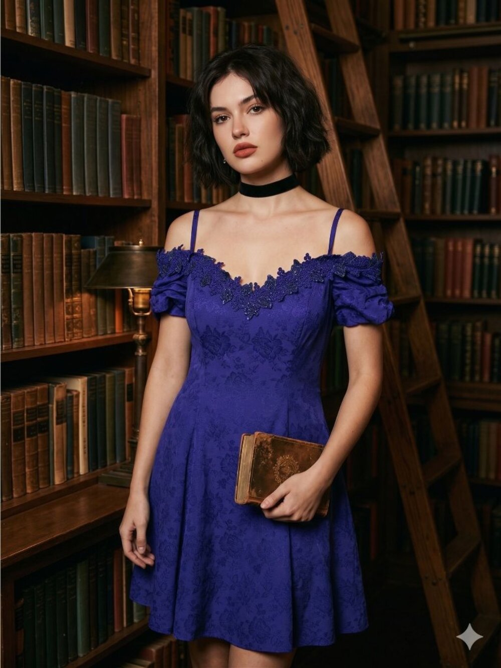 Vintage 80s Purple Floral Brocade Dress Lace Coquette Gothic Prom Party  12 USA